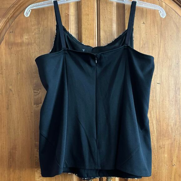 Lane Bryant sequin sleeveless evening blouse tank top black silver plus 22 NEW - Picture 12 of 16